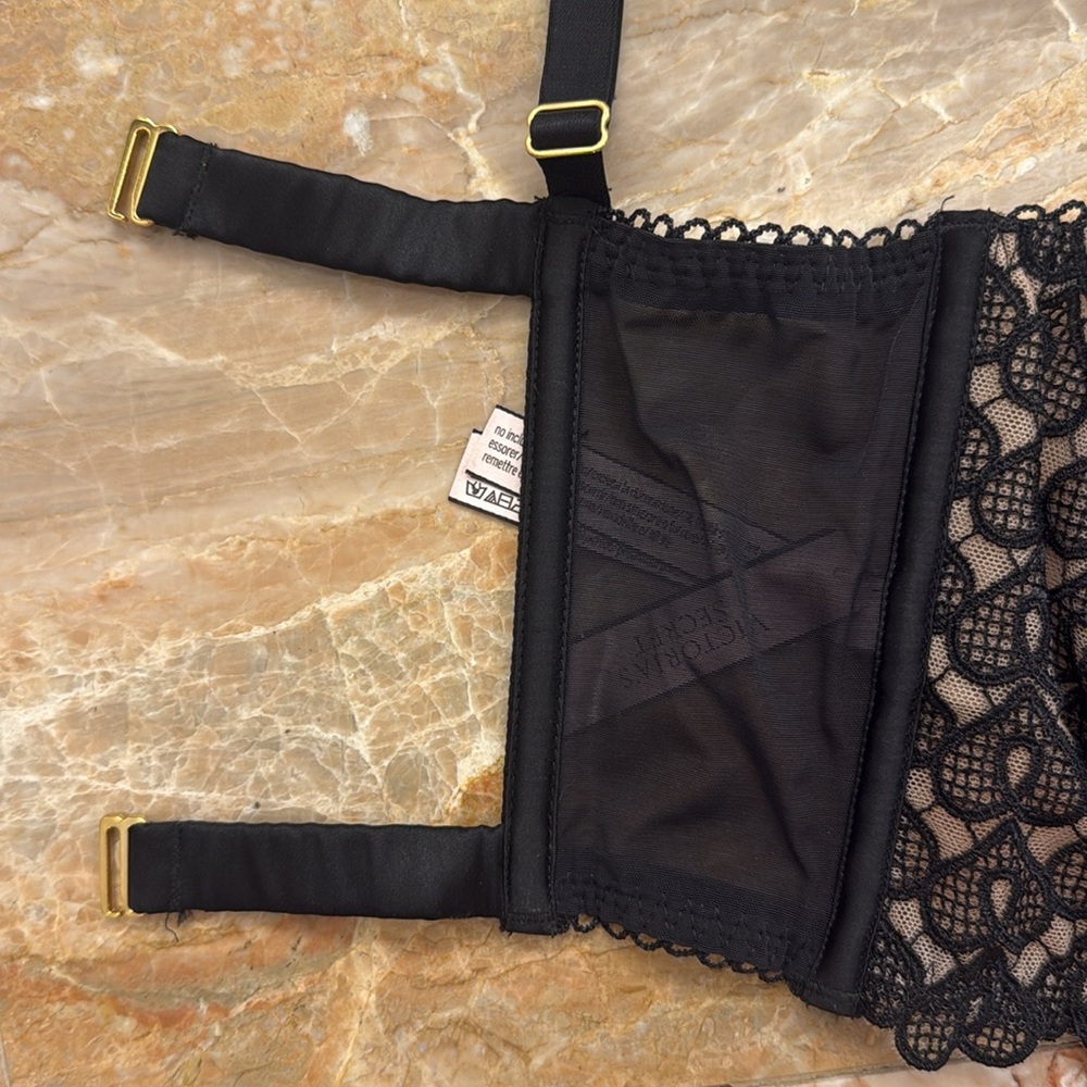 NWT Victoria's Secret Black Satin Corset Bra - Picture 7 of 7